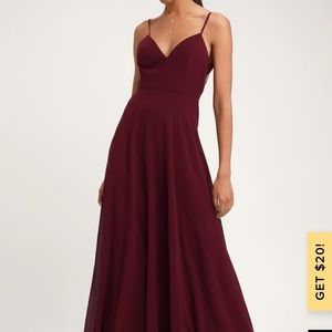 Lulu’s Romantic Ways Burgundy Lace Button Back